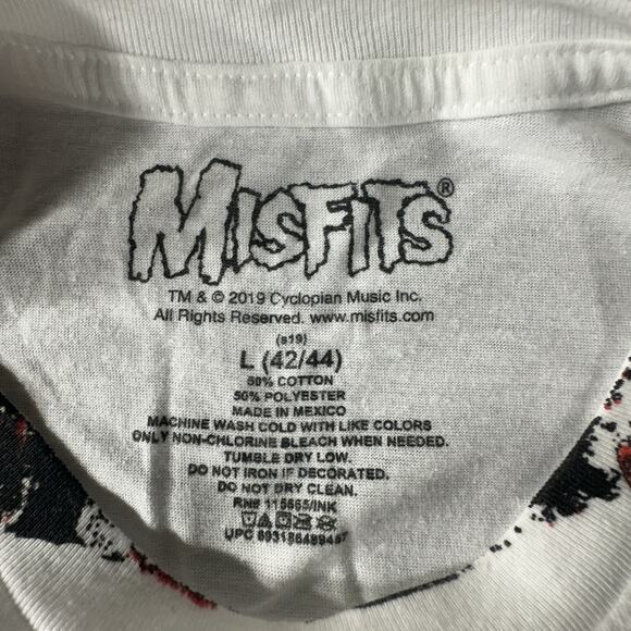 Misfits Rock Band T Shirt White Large Front Graphic - Picture 4 of 6